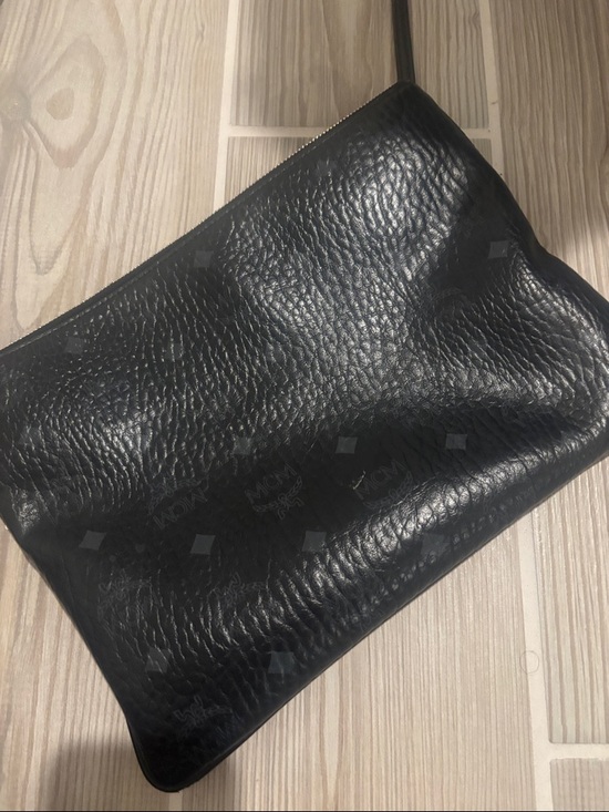 MCM Handbags - MCM Black Textured Leather Crossbody Pouch